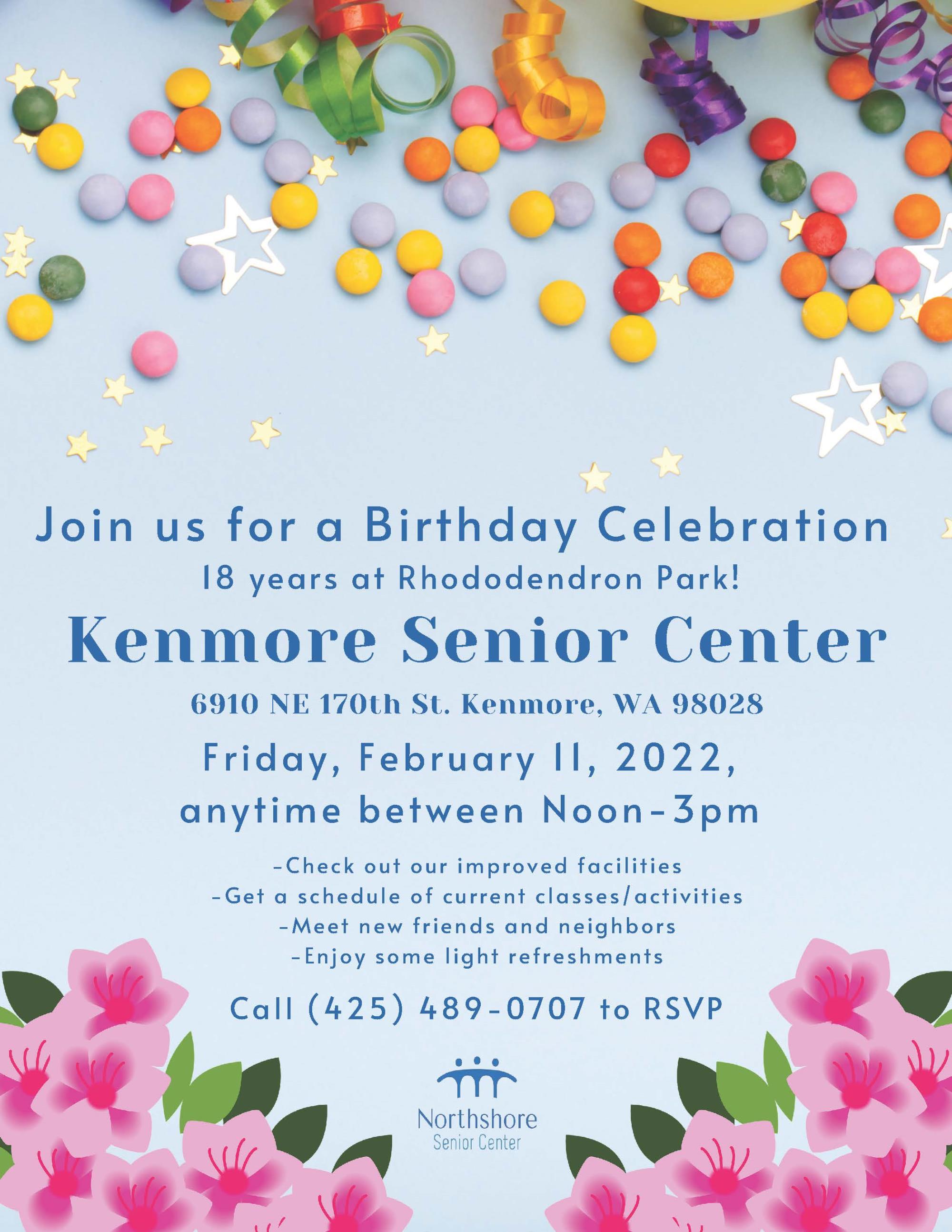 Kenmore Senior Center Birthday Invitation (Flyer)