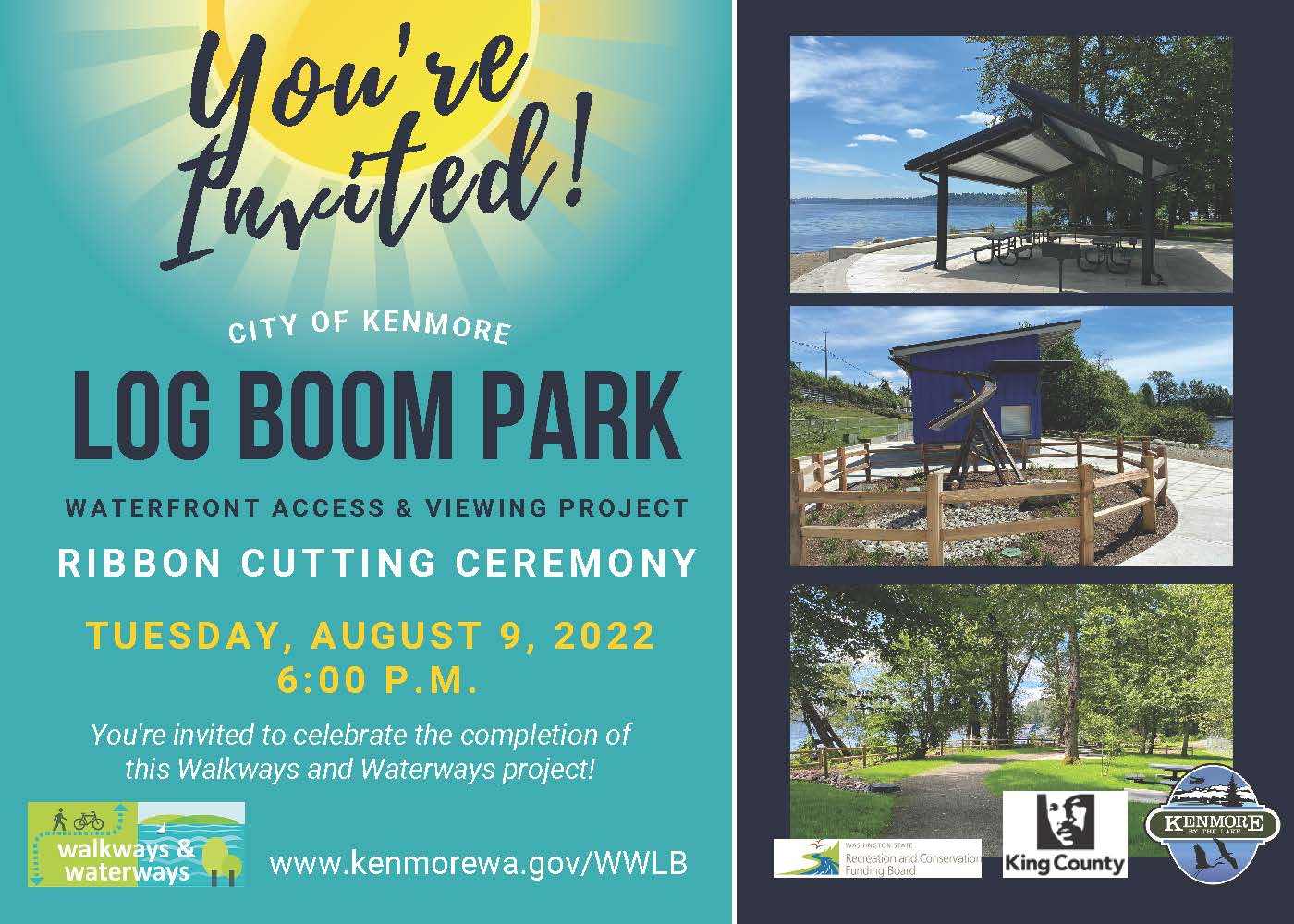 log boom park ribbon cutting ceremony invitation