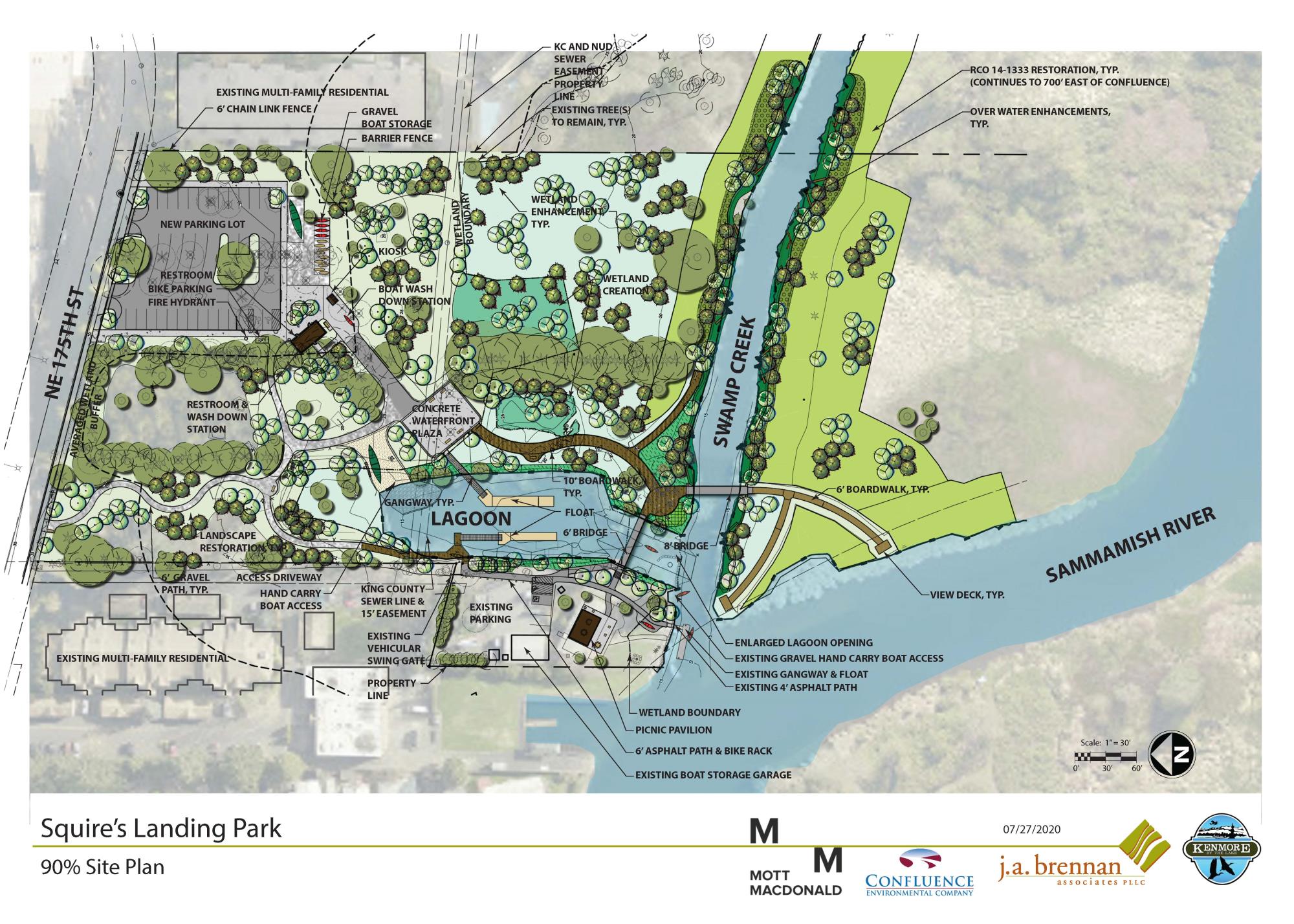 Rendering of Squire's Landing Park from 2020