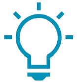 Icon of a lighted light bulb to represent "seizing opportunities"