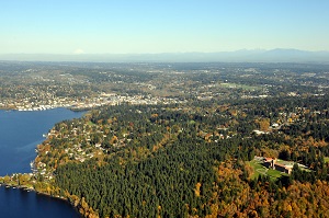 Aerial view of Kenmore, WA.