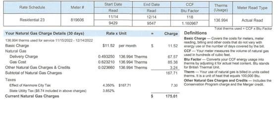 natural gas utility tax comparison