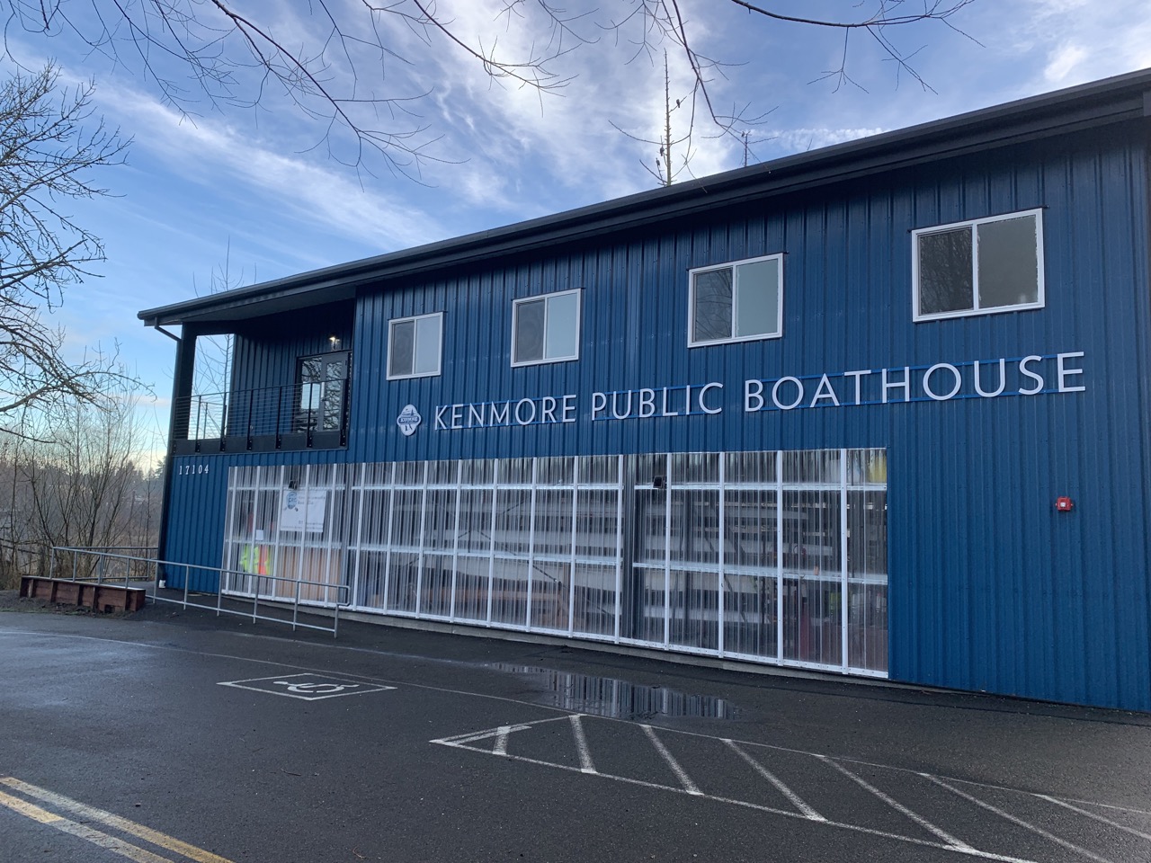 Kenmore Boathouse with new sign 