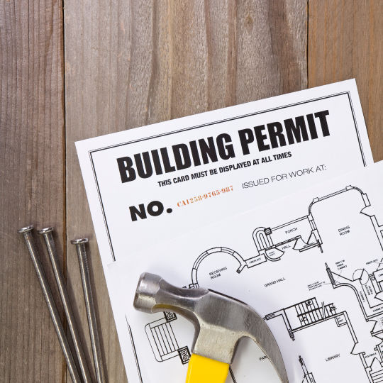 Image of Building Permit document on a desktop