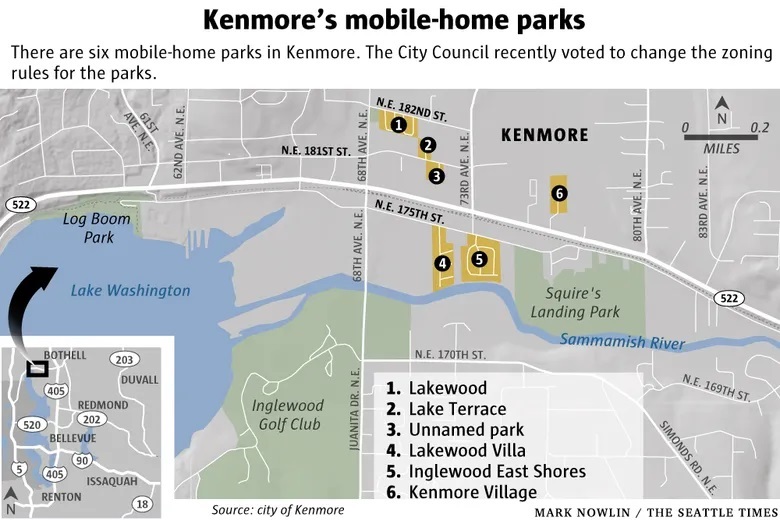 Topical map of Kenmore Mobile Homes