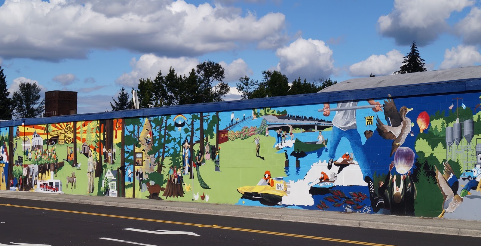 Painted Mural of Kenmore History on side of building