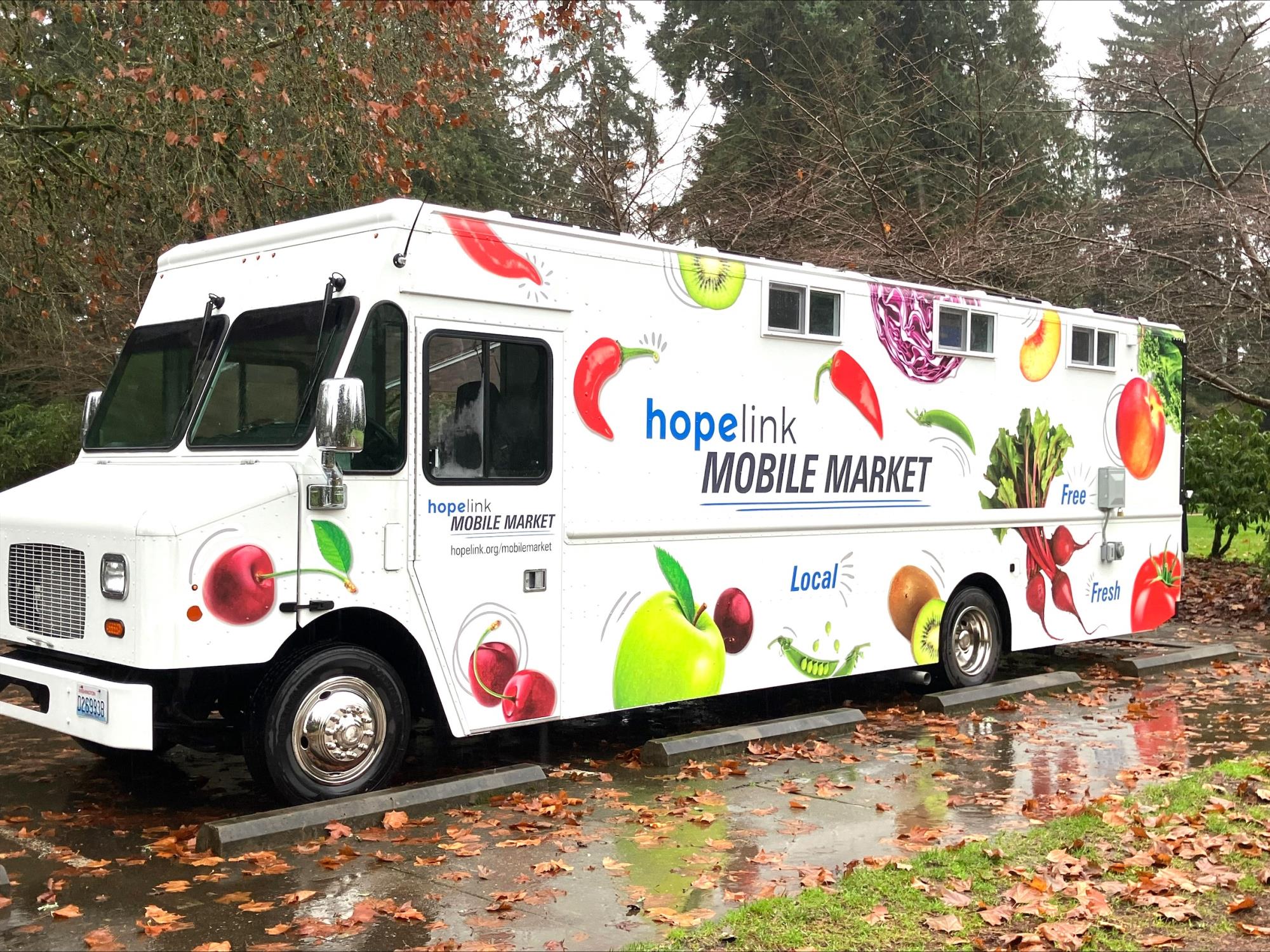 Hopelink Mobile Food Access Truck Logo Side Kenmore Senior Center