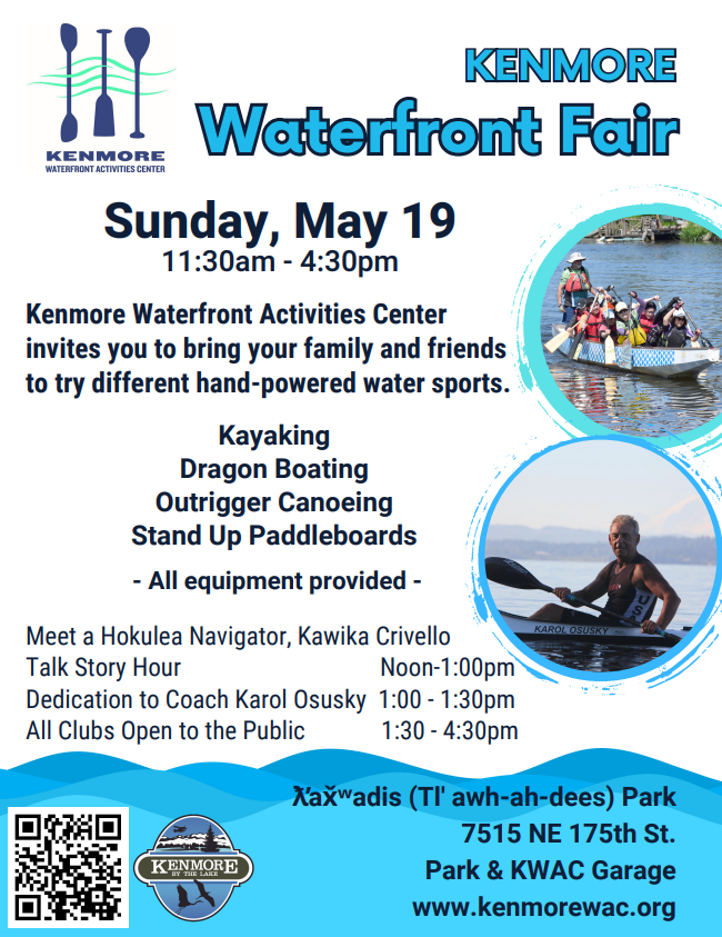 KWAC Kenmore Waterfront Fair May 19 2024 Flyer